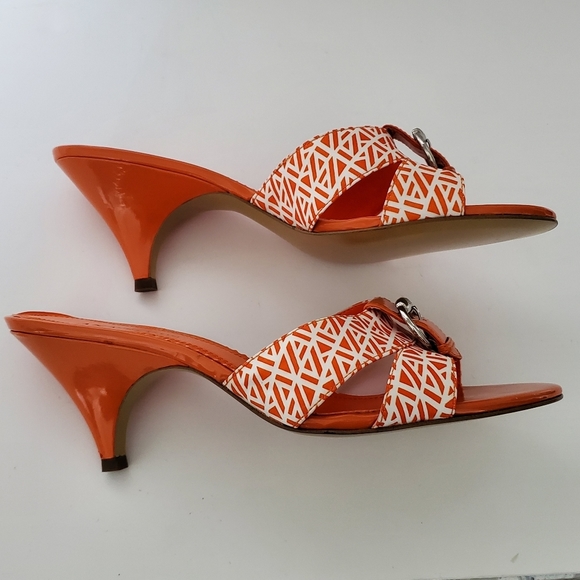 New Anne Klein Makendra Orange Satin Mule Size 10 - Picture 3 of 7